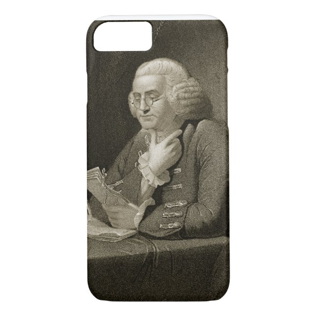 Porträtt av Benjamin Franklin som inristas av Case-Mate iPhone Skal (Baksida)