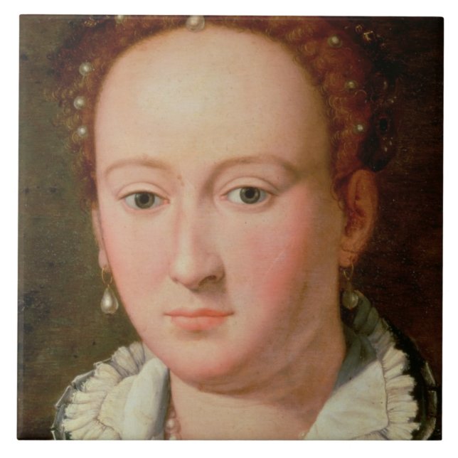 Porträtt av Bianca Cappello, c.1580 (olja Kakelplatta (Framsidan)