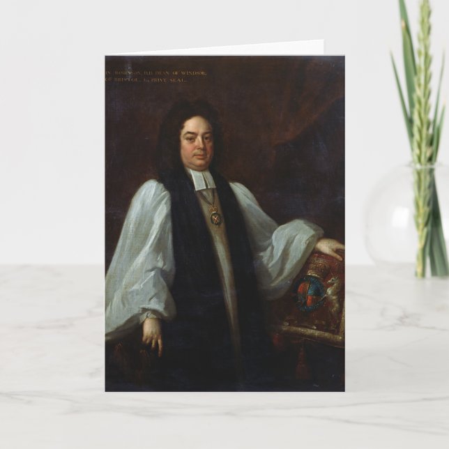 Porträtt av biskopen John Robinson c.1711 Kort (Framsida)