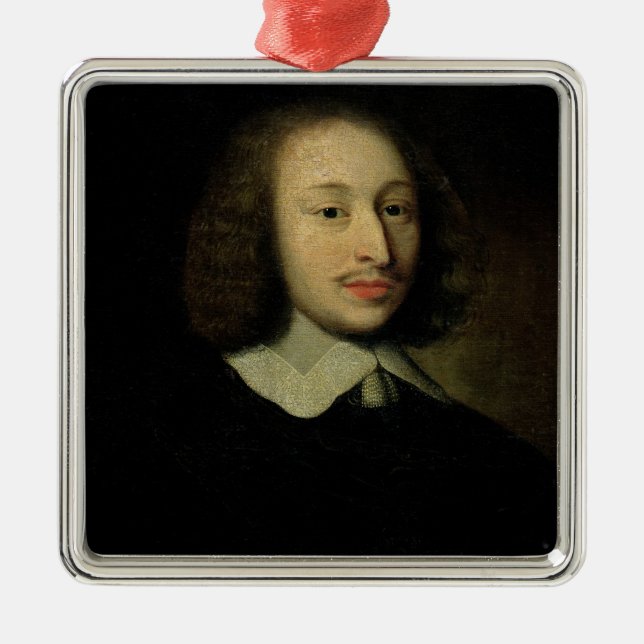 Porträtt av Blaise Pascal Julgransprydnad Metall (Framsidan)