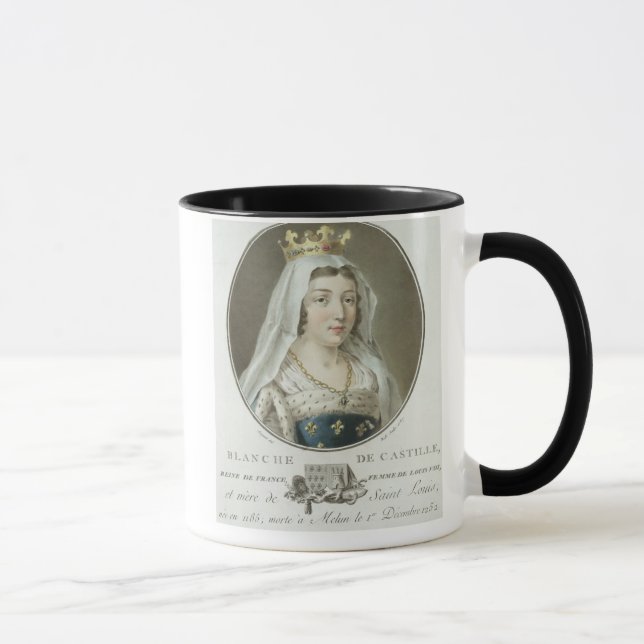 Porträtt av Blanche de Castille (1185-1252) engrav Mugg (Höger)
