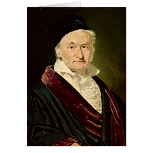 Porträtt av Carl Friedrich Gauss, 1840 Hälsningskort (Framsidan)