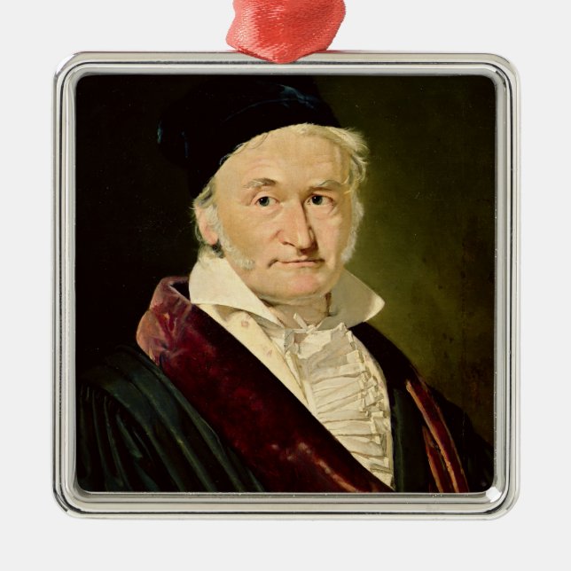 Porträtt av Carl Friedrich Gauss, 1840 Julgransprydnad Metall (Framsidan)