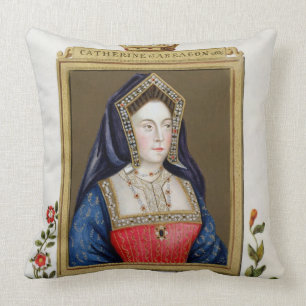 Porträtt av Catherine av Aragon (1485-1536) 1st Q Kudde