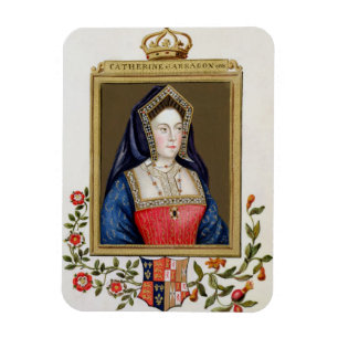 Porträtt av Catherine av Aragon (1485-1536) 1st Q Magnet