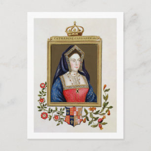 Porträtt av Catherine av Aragon (1485-1536) 1st Qu Vykort