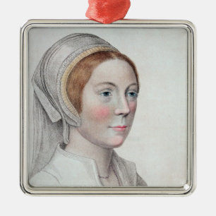 Porträtt av Catherine Howard (1520-42) som by Julgransprydnad Metall