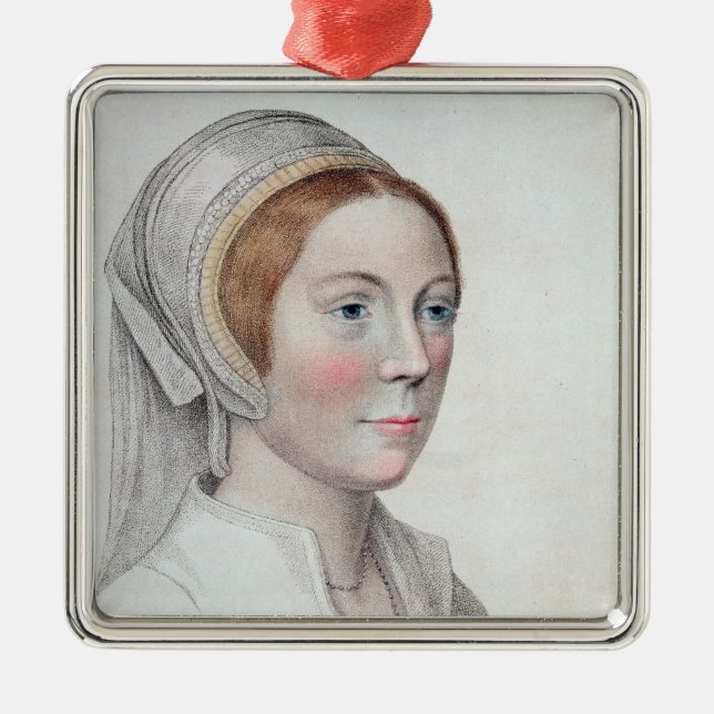 Porträtt av Catherine Howard (1520-42) som by Julgransprydnad Metall (Framsidan)