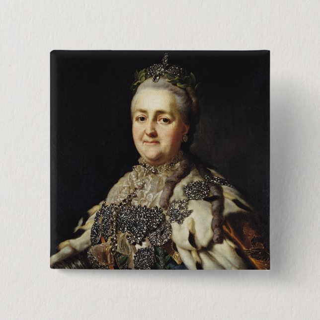 Porträtt av Catherine II av Ryssland 2 Knapp (Framsida)