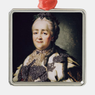 Porträtt av Catherine II av Ryssland Julgransprydnad Metall