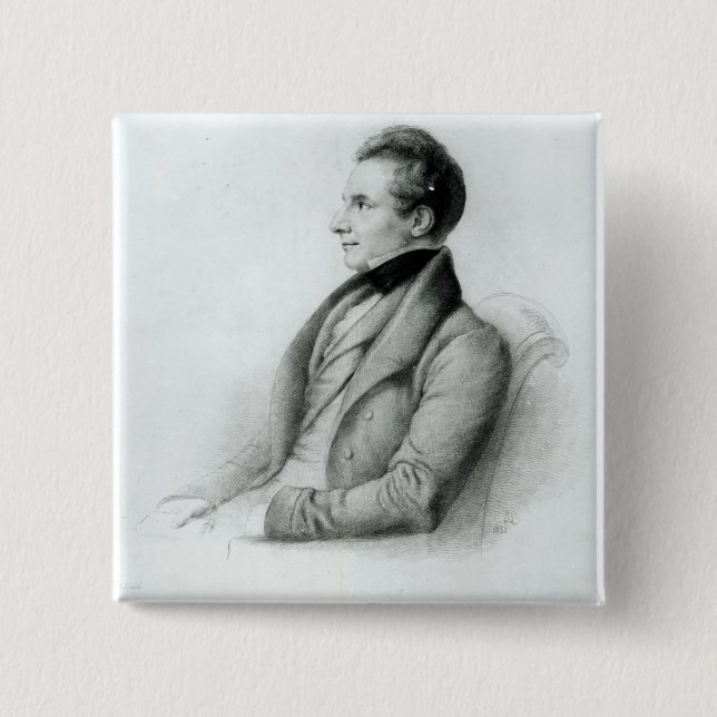 Porträtt av Charles Babbage 1832 Knapp (Framsida)