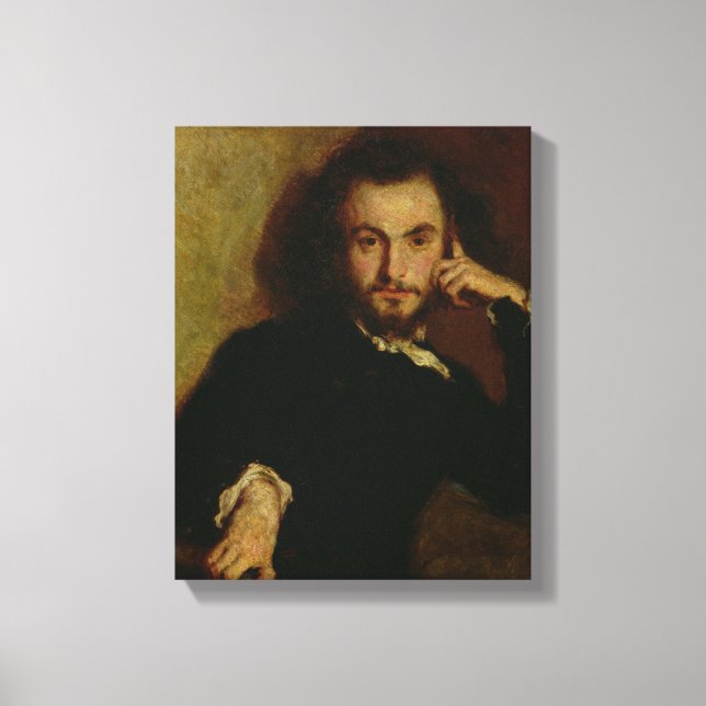 Porträtt av Charles Baudelaire 1844 Canvastryck (Framsida)