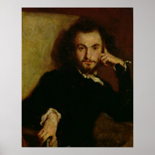 Porträtt av Charles Baudelaire 1844 Poster