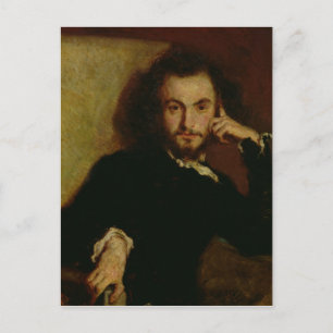 Porträtt av Charles Baudelaire 1844 Vykort
