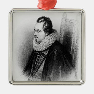 Porträtt av Charles Blount den 8th earlen av Julgransprydnad Metall