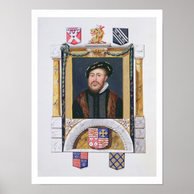 Porträtt av Charles Brandon (1488-1545) Duke of Su Poster (Framsidan)