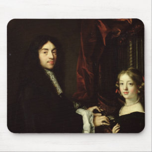 Porträtt av Charles Couperin och dottern Musmatta