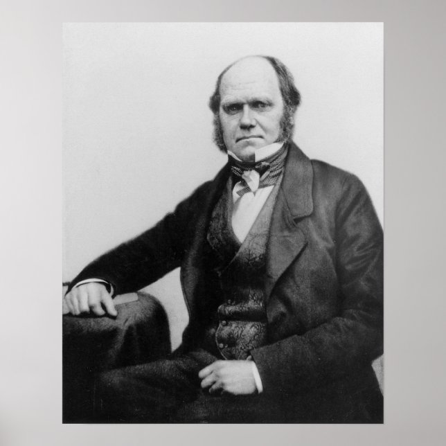Porträtt av Charles Darwin, 1854 Poster (Framsidan)