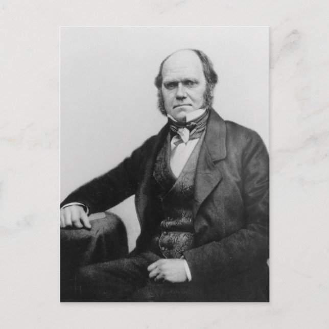 Porträtt av Charles Darwin, 1854 Vykort (Framsida)