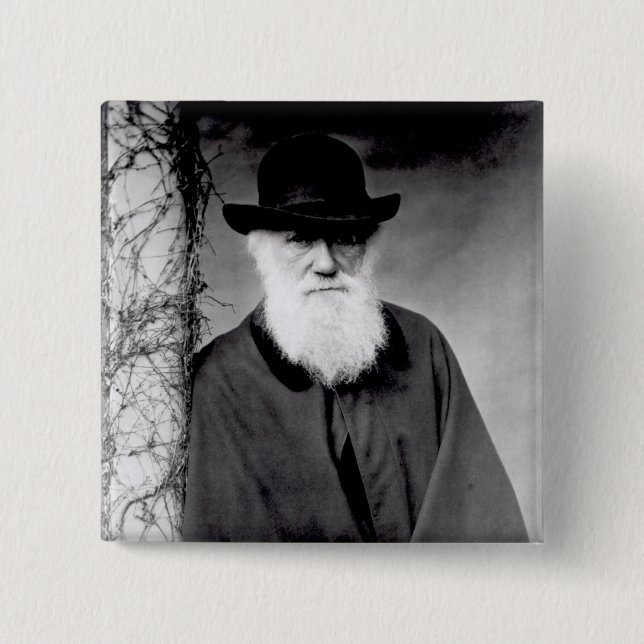 Porträtt av Charles Darwin 1881 Knapp (Framsida)
