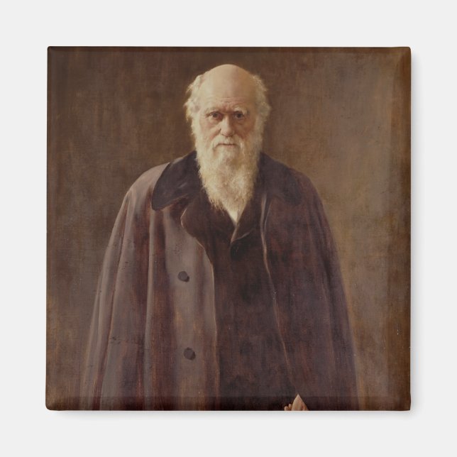 Porträtt av Charles Darwin 1883 Magnet (Framsidan)