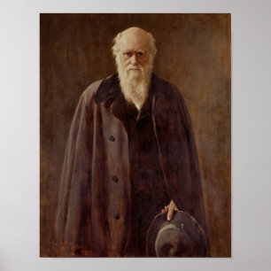 Porträtt av Charles Darwin 1883 Poster