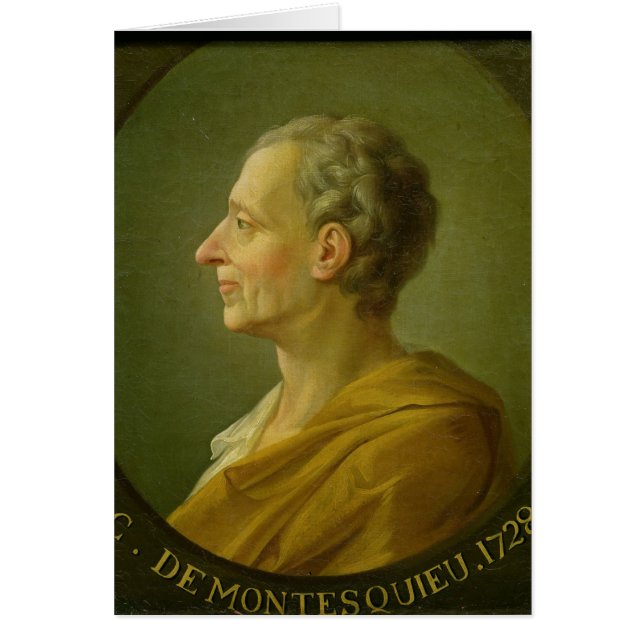 Porträtt av Charles de Montesquieu Hälsningskort (Framsidan)