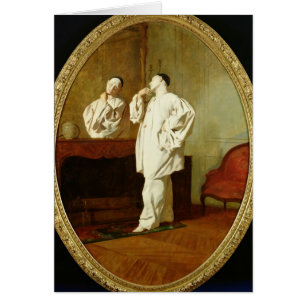 Porträtt av Charles Deburau Hälsningskort