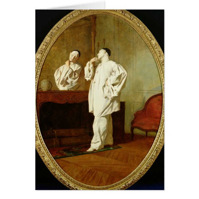 Porträtt av Charles Deburau Hälsningskort (Framsidan)