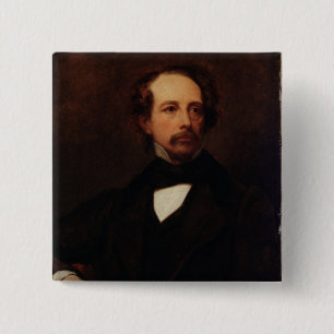 Porträtt av Charles Dickens 1855 Knapp