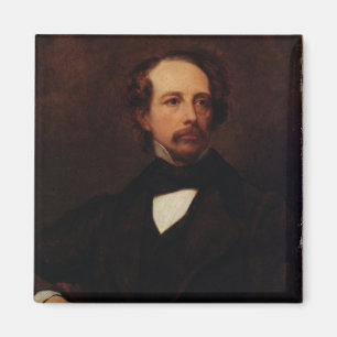 Porträtt av Charles Dickens 1855 Magnet