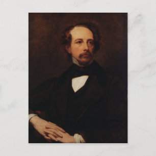 Porträtt av Charles Dickens 1855 Vykort