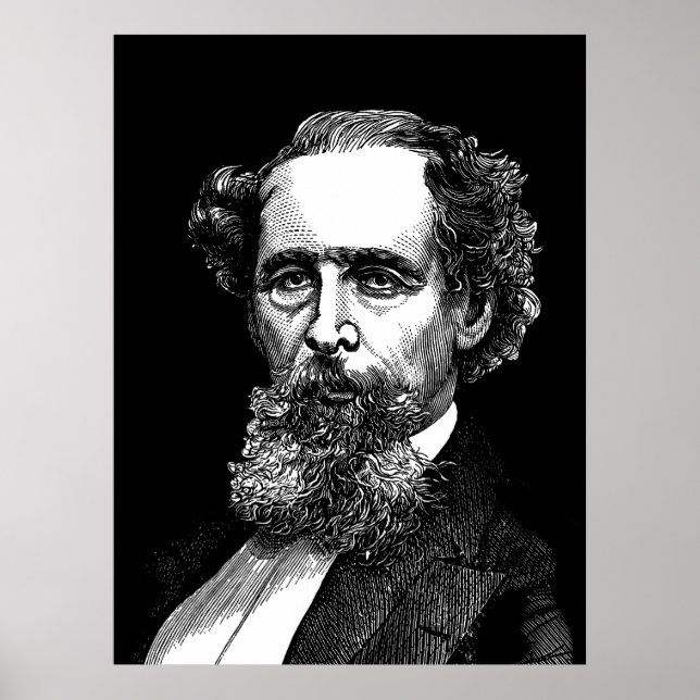 Porträtt av Charles Dickens Poster (Framsidan)