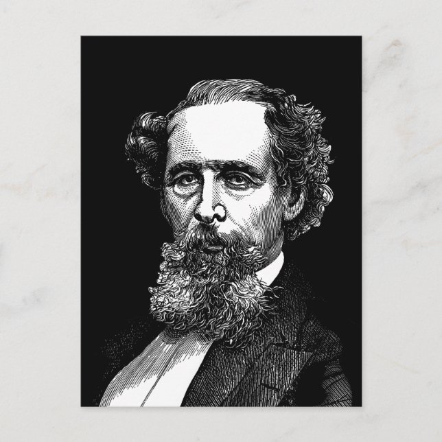 Porträtt av Charles Dickens Vykort (Framsida)