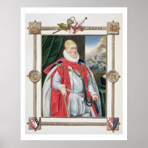 Porträtt av Charles Howard (1536-1624) 2nd Baron o Poster