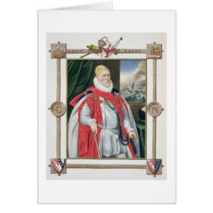 Porträtt av Charles Howard (1536-1624) 2nd Hälsningskort