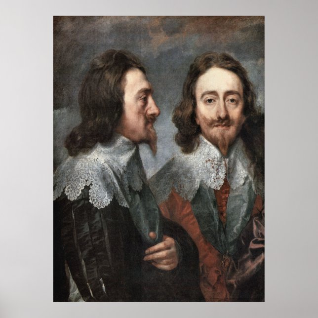 Porträtt av Charles I, av Van Dyck Poster (Framsidan)