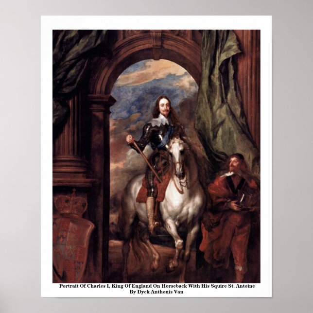 Porträtt av Charles I, Kung i England Poster (Framsidan)
