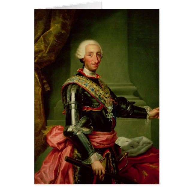 Porträtt av Charles III c.1761 Hälsningskort (Framsidan)