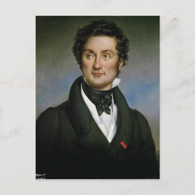 Porträtt av Charles Nodier 1824 Vykort (Framsida)