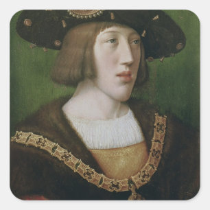 Porträtt av Charles V 1516 Fyrkantigt Klistermärke