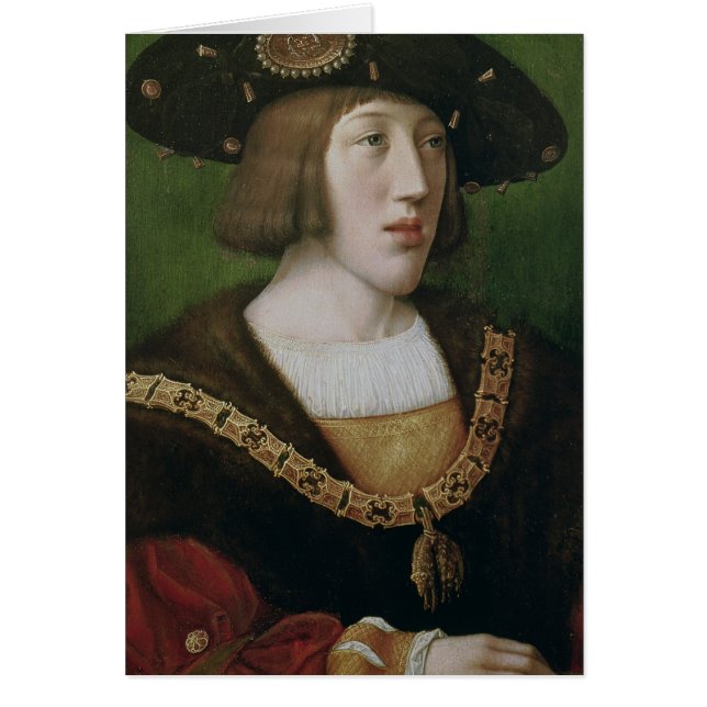 Porträtt av Charles V 1516 Hälsningskort (Framsidan)