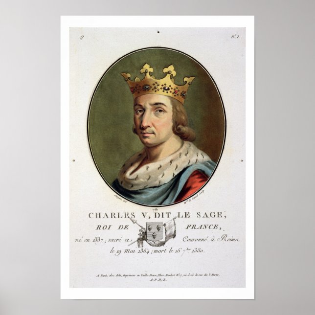 Porträtt av Charles V, den så kallade Wise-Kung i  Poster (Framsidan)