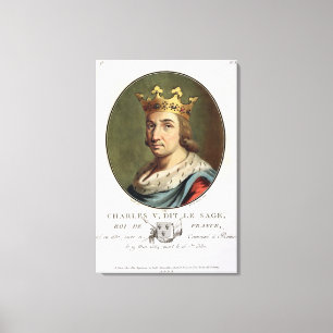 Porträtt av Charles V som kallas "den kloka" Canvastryck