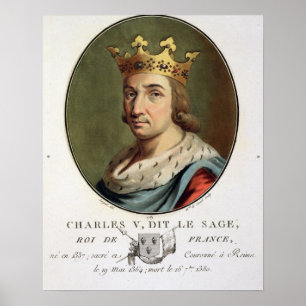 Porträtt av Charles V som kallas "den kloka" Poster