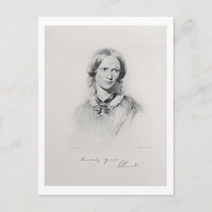 Porträtt av Charlotte Bronte som inristas av Vykort