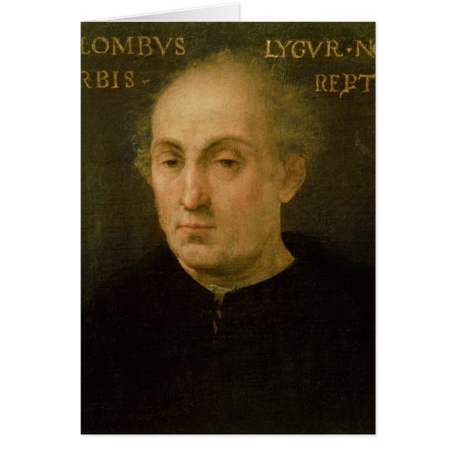 Porträtt av Christopher Columbus Hälsningskort (Framsidan)