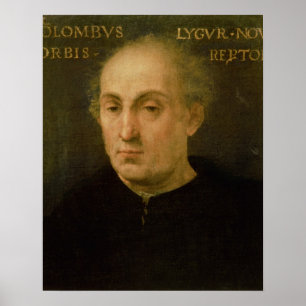 Porträtt av Christopher Columbus Poster