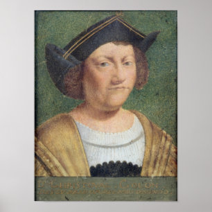 Porträtt av Christopher Columbus Poster