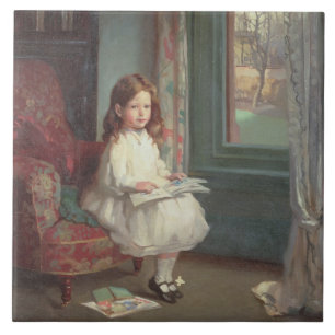 Porträtt av Clara Hughes, 1902 (olja på kanfas) Kakelplatta